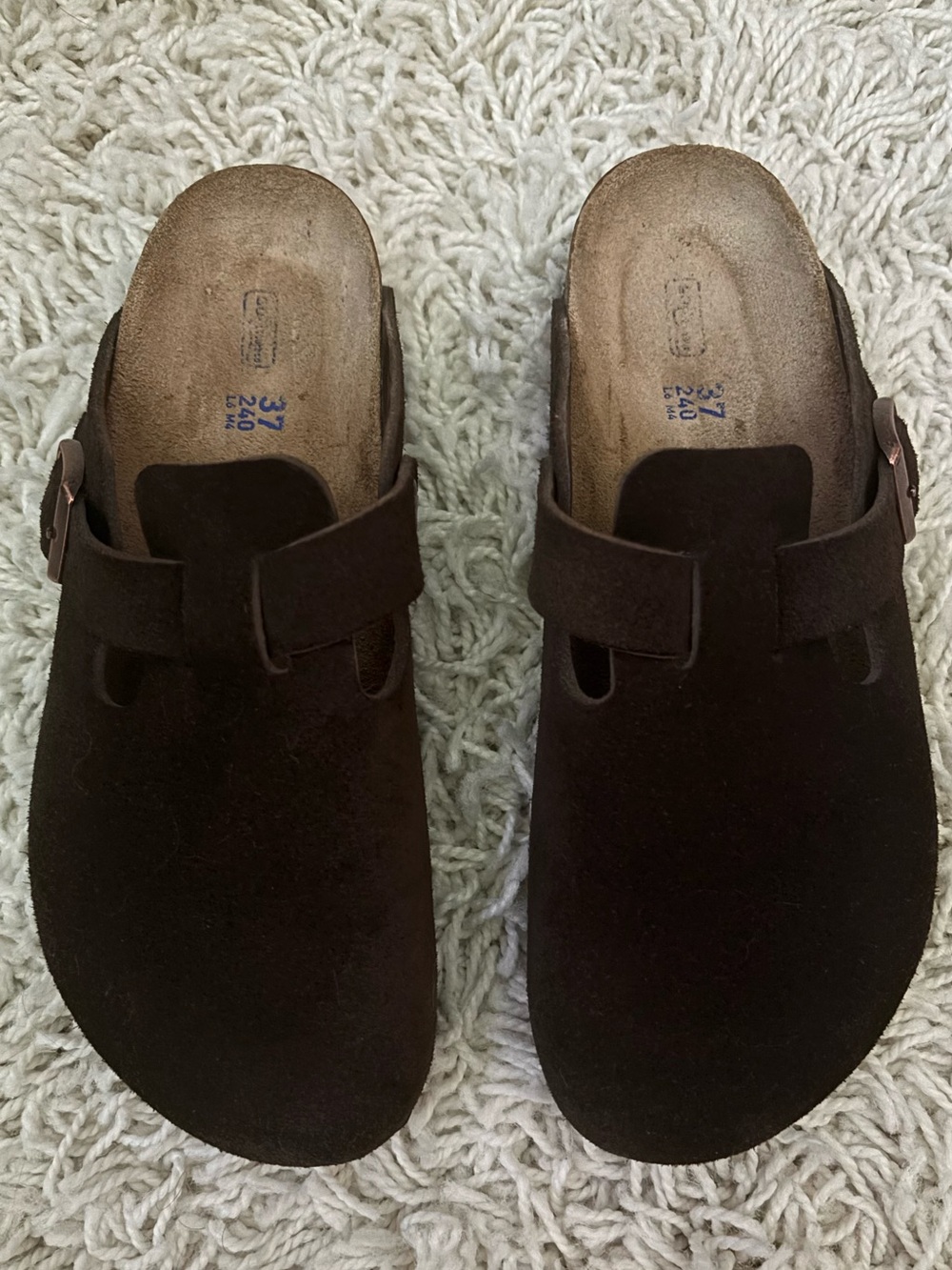 Birkenstock Boston Suede Soft Footbed Mocha 37 6/6.5 Narrow